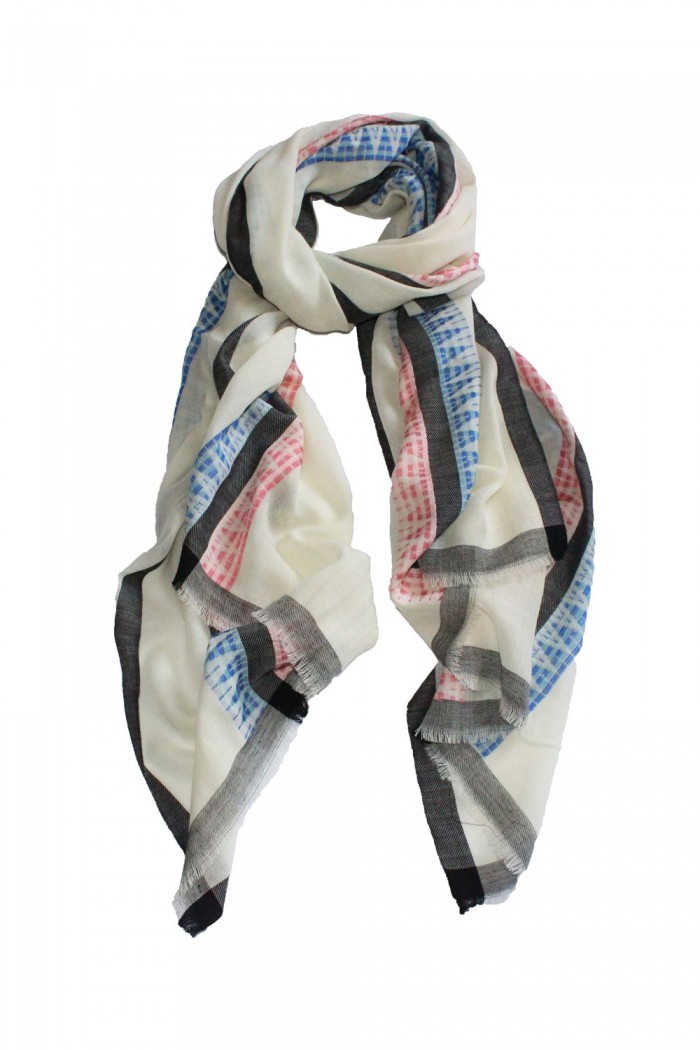 70% Wool + 30% Viscose Handloom Woven Scarf 