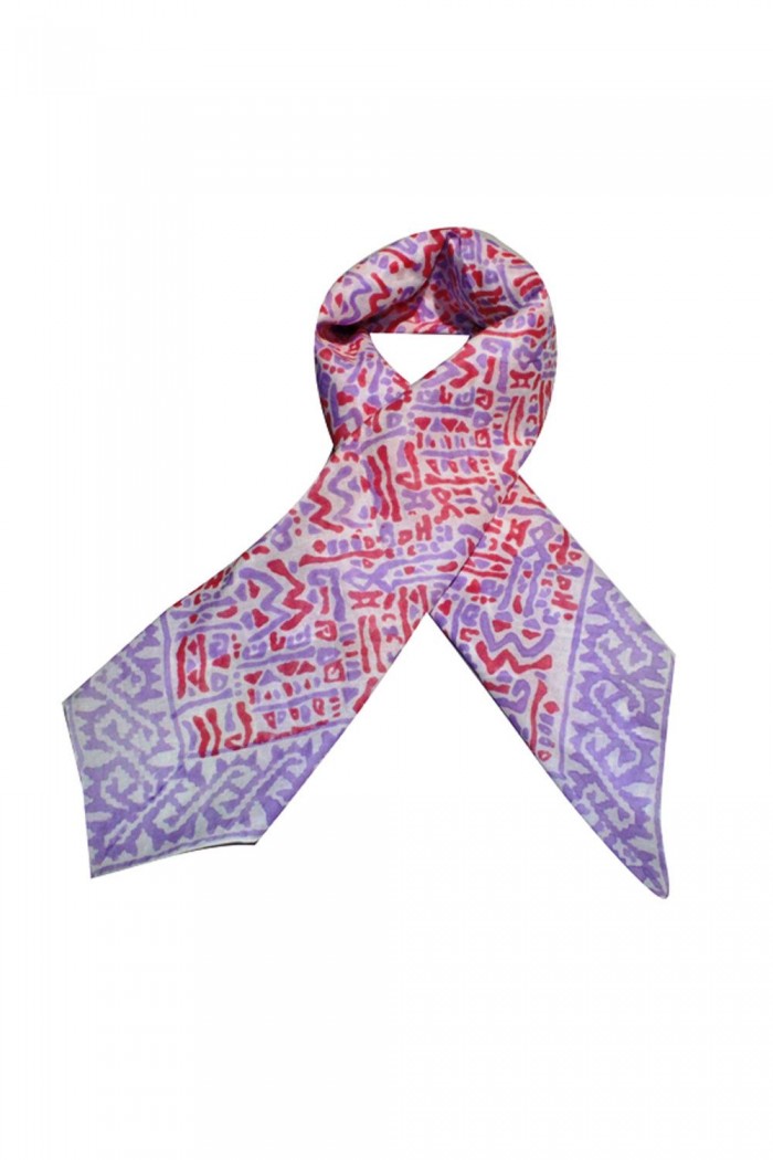 100% Cotton Block Printed Square Scarf