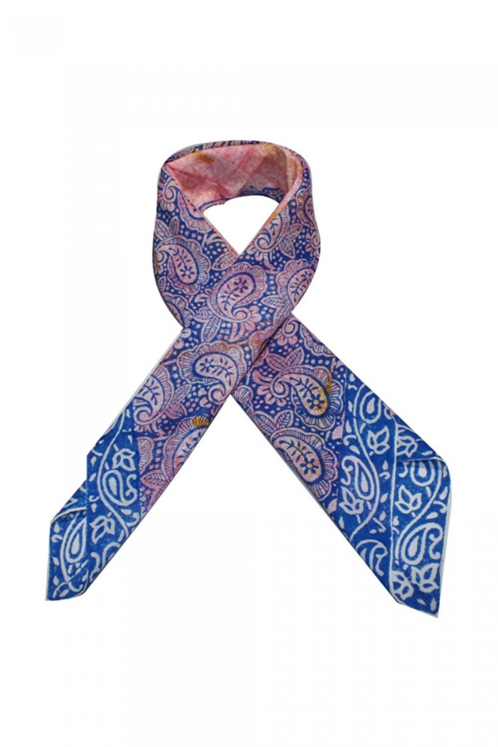 100% Cotton Block Printed Square Scarf