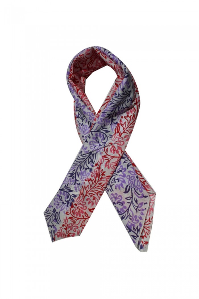 100% Cotton Block Printed Square Scarf