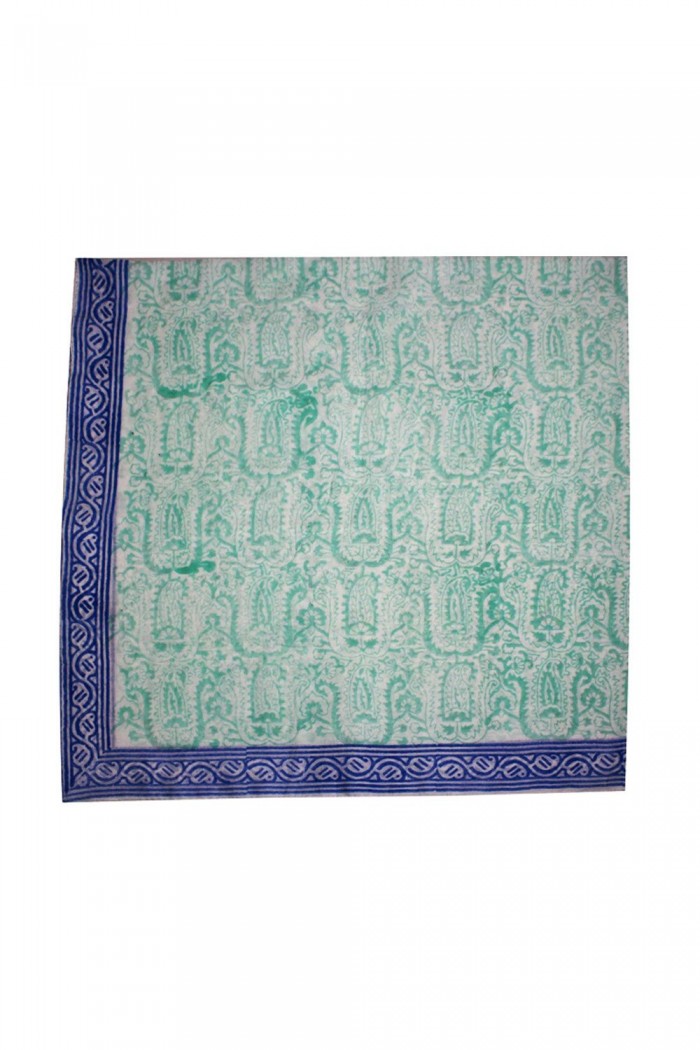 100% Cotton Block Printed Square Scarf