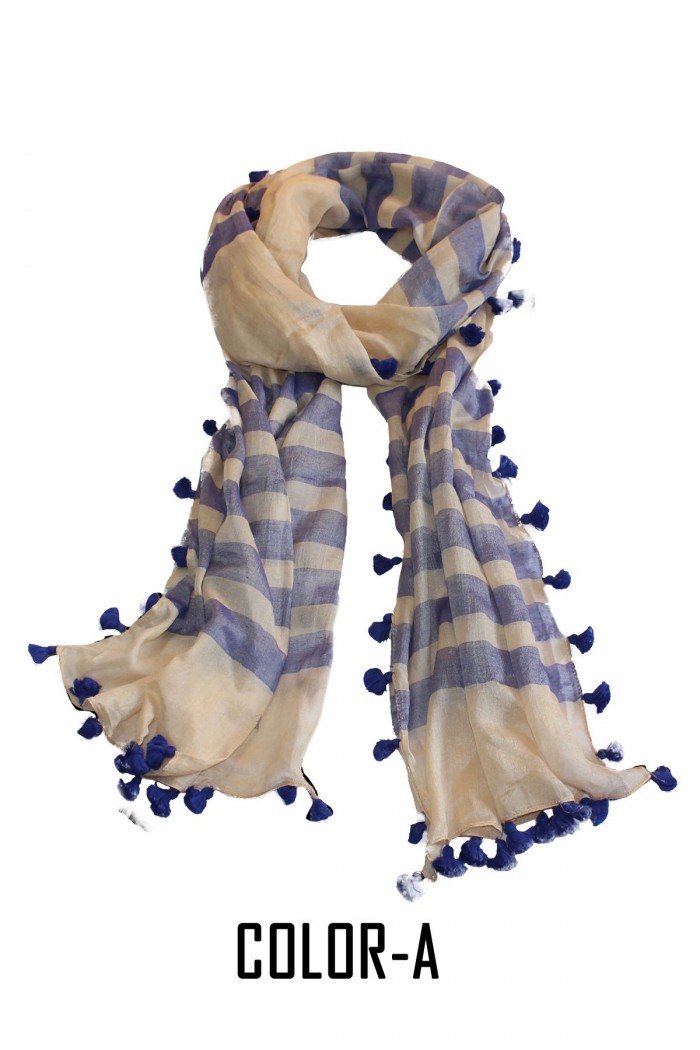 70% Cotton + 30% Silk Handloom Woven Scarf