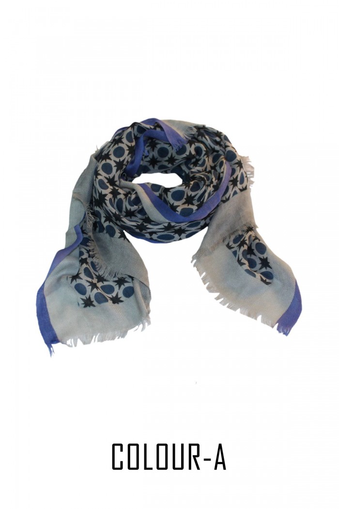  MODAL WOOL SCREEN PRINTED SCARF