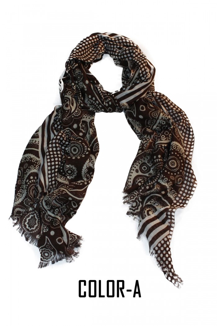 Cotton Modal Screen Printed Scarf