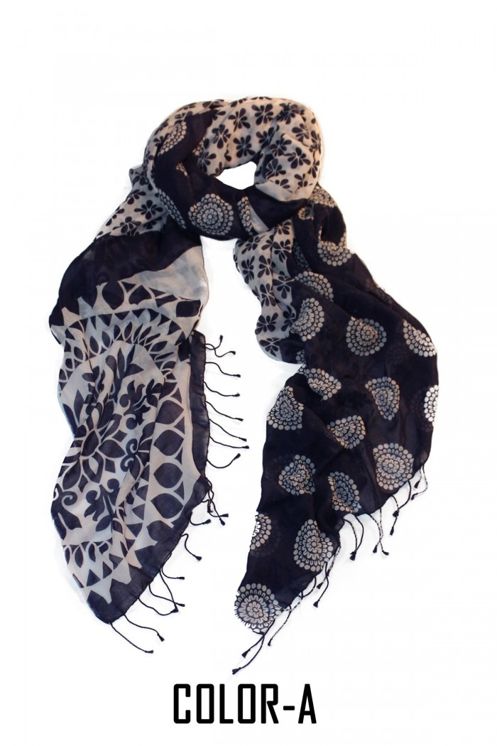 100% Fine Khaadi Cotton Screen Printed Scarf