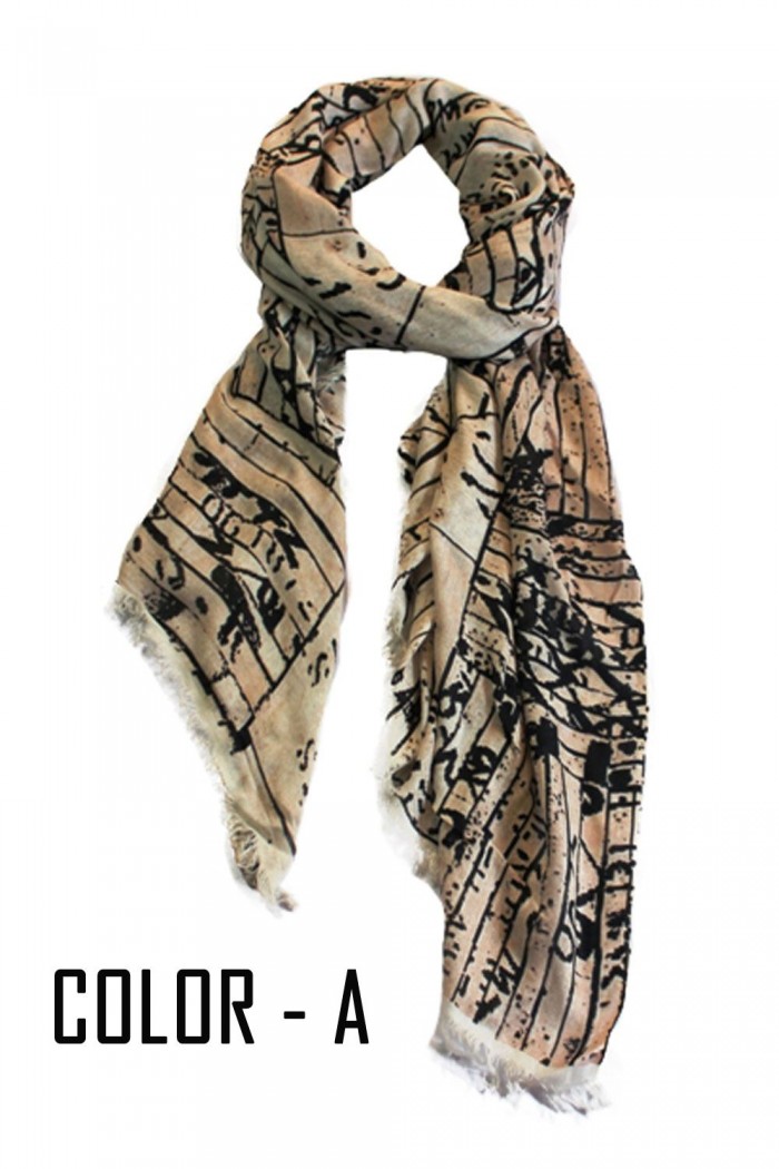 100% Viscose Screen Printed Scarf