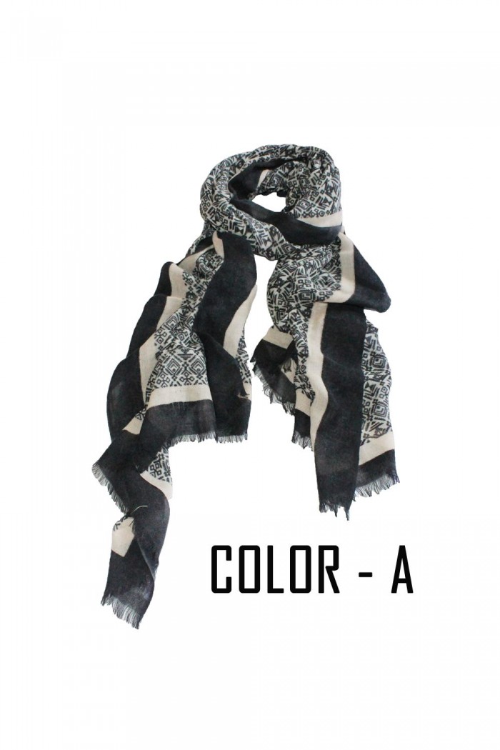 100% Woolen Screen Printed Scarf